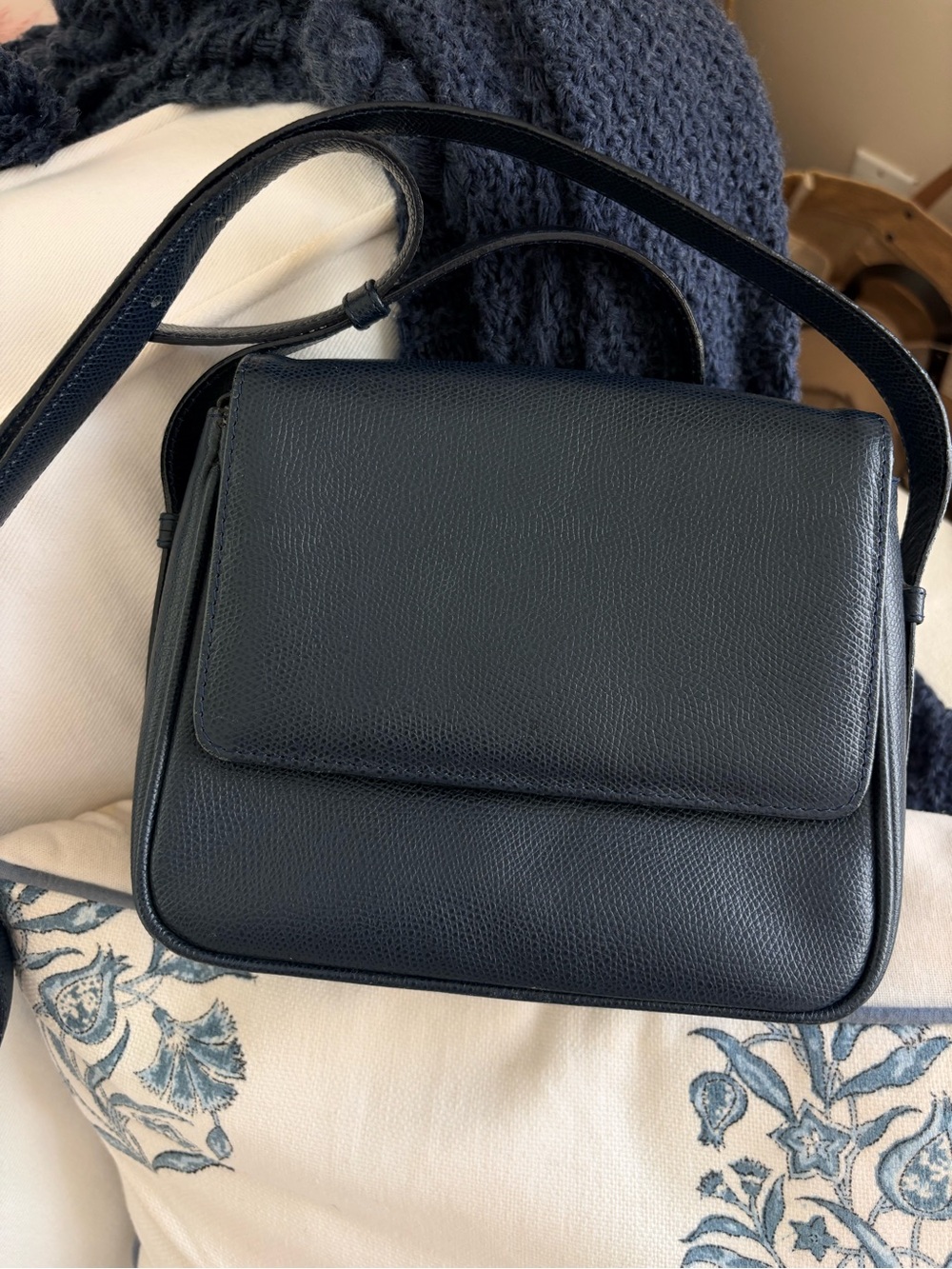 Vintage Schiavi Parma Italy Leather Shoulder Bag Gold Hardware